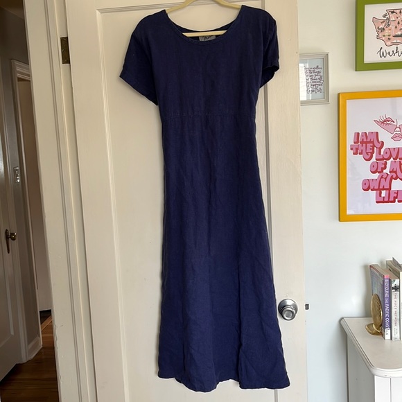 Mishi Dresses & Skirts - Mishi Linen Maxi Dress Blue Medium Christy Dawn Vintage
